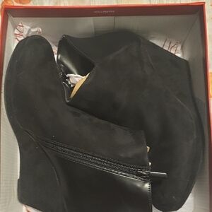 Black Wedge Ankle Boots